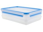 emsa Frischhaltedosen CLIP & CLOSE 8.6 cm hoch 1,0/1,65 l transparent, blau