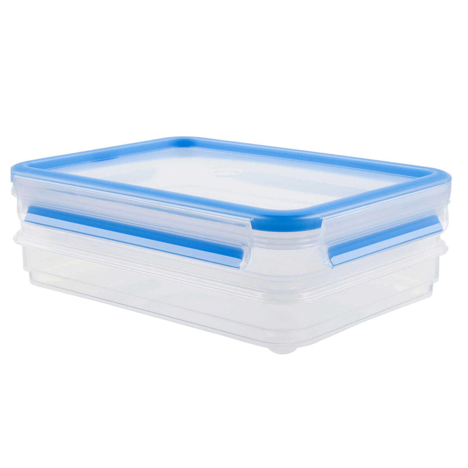 emsa Frischhaltedosen CLIP & CLOSE 7.7 cm hoch 2x 0,6 l transparent, blau