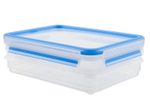 emsa Frischhaltedosen CLIP & CLOSE 7.7 cm hoch 2x 0,6 l transparent, blau