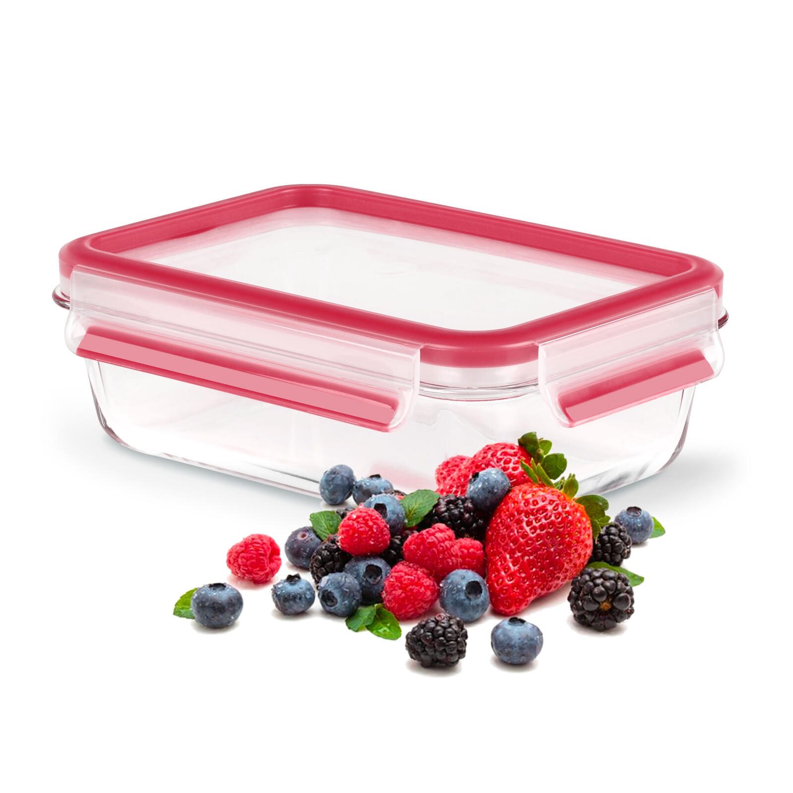 emsa Frischhaltedose CLIP & CLOSE 6.8 cm hoch 0,7 l transparent, rot