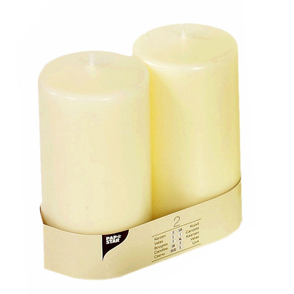 PAPSTAR Stumpenkerze 15 cm elfenbein