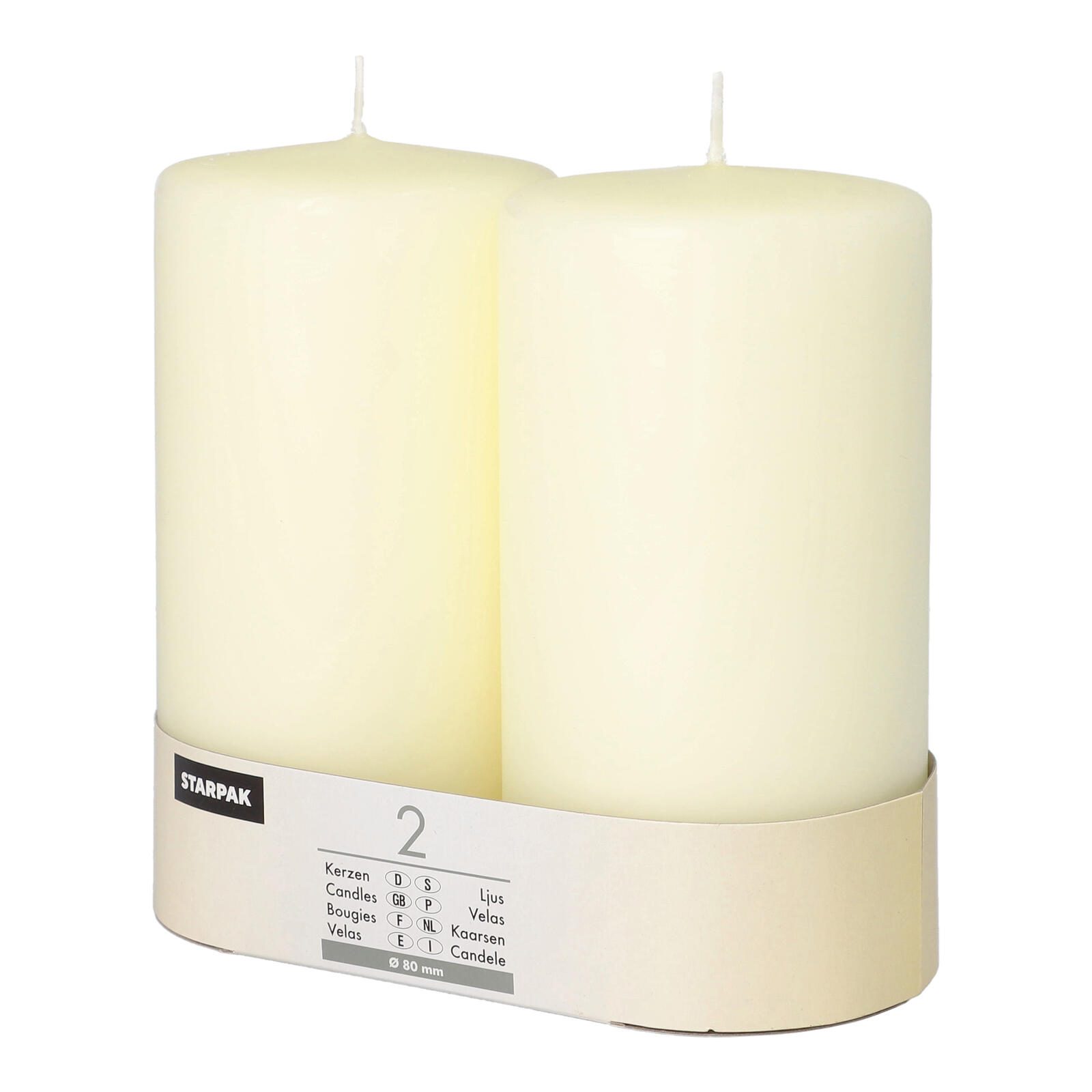 PAPSTAR Stumpenkerze 15 cm elfenbein