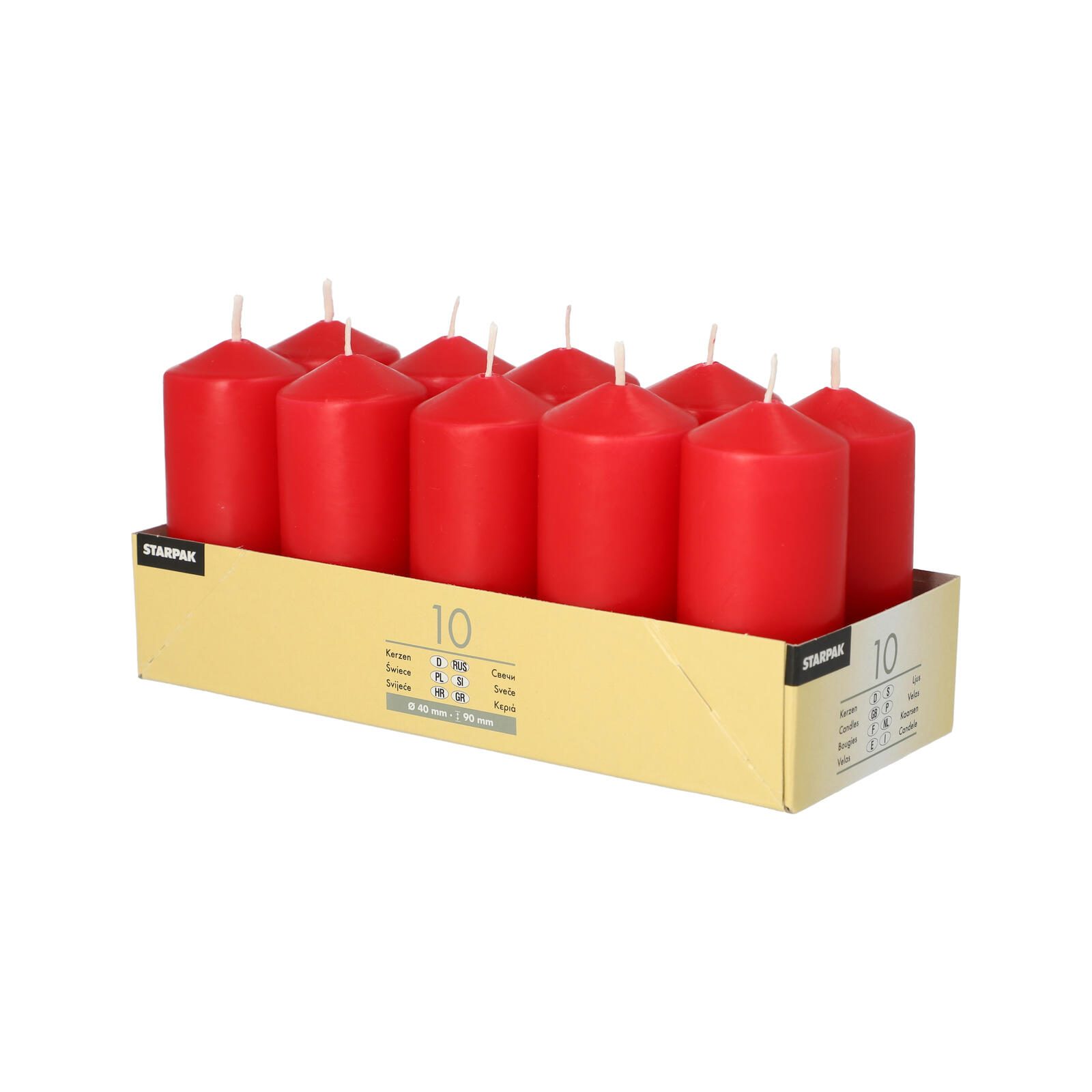 PAPSTAR Stumpenkerzen 9 cm rot