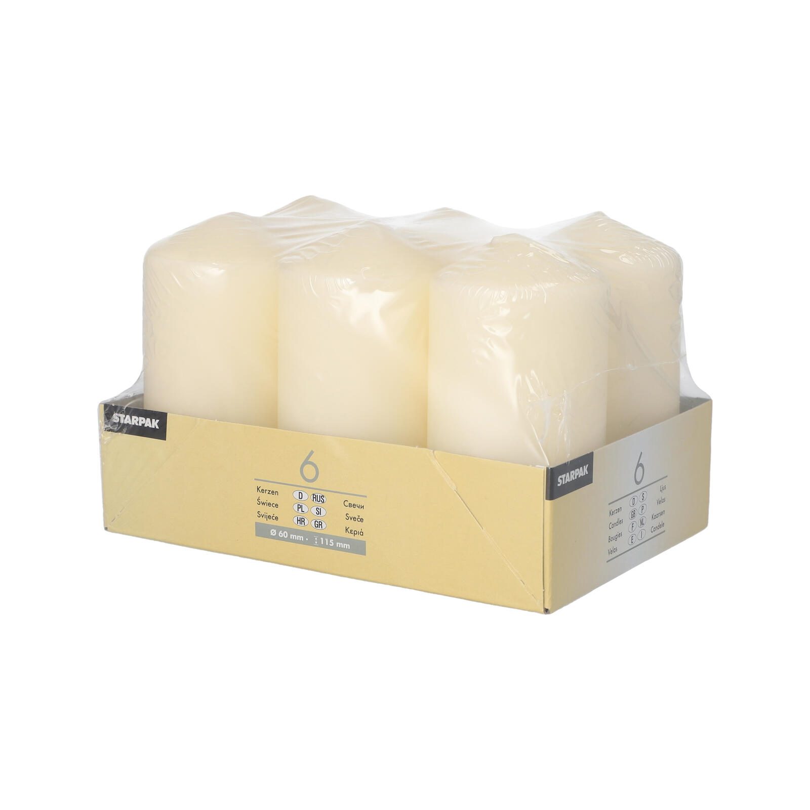 PAPSTAR Stumpenkerze 11.5 cm creme