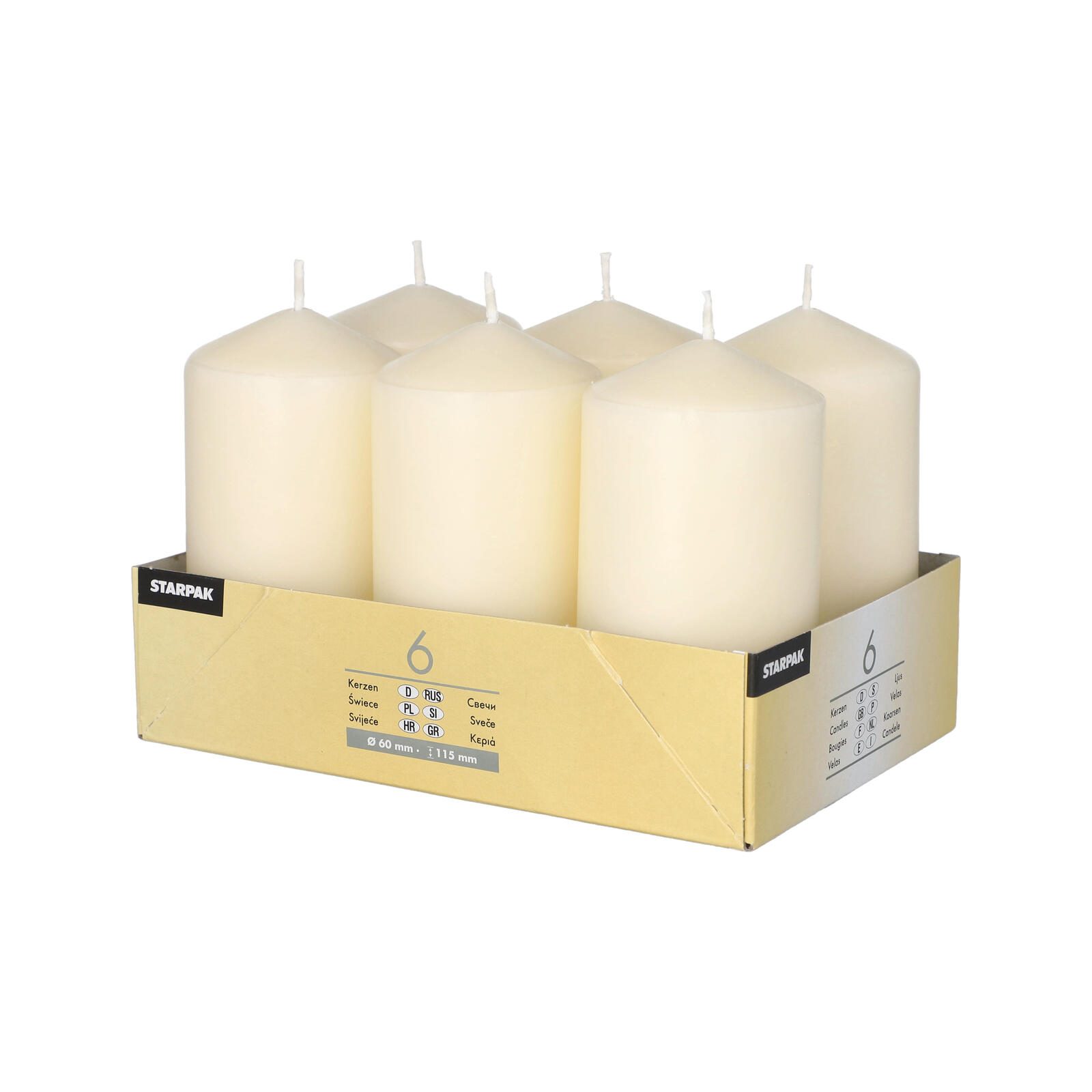 PAPSTAR Stumpenkerze 11.5 cm creme