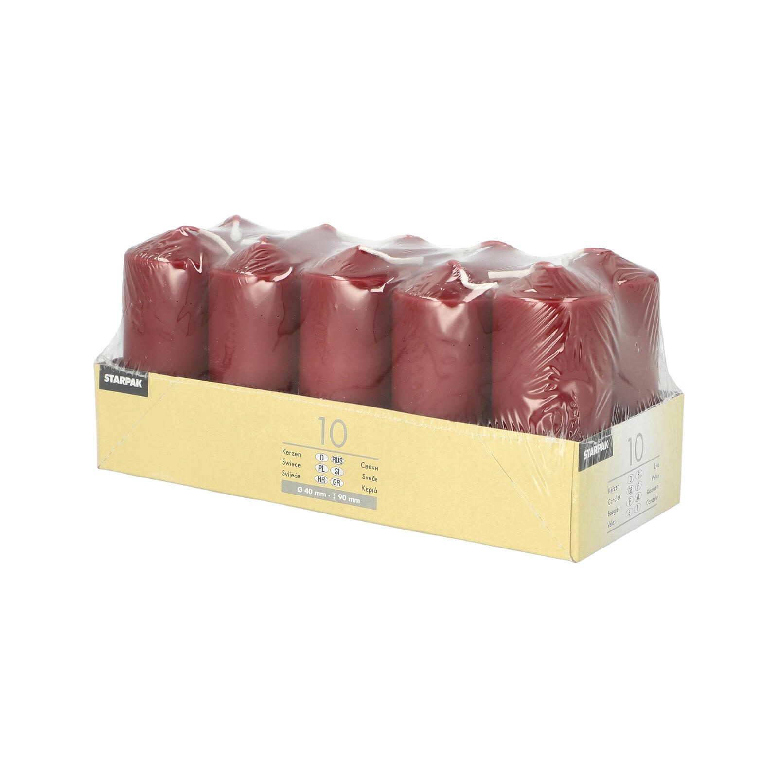 PAPSTAR Stumpenkerzen 9 cm bordeaux