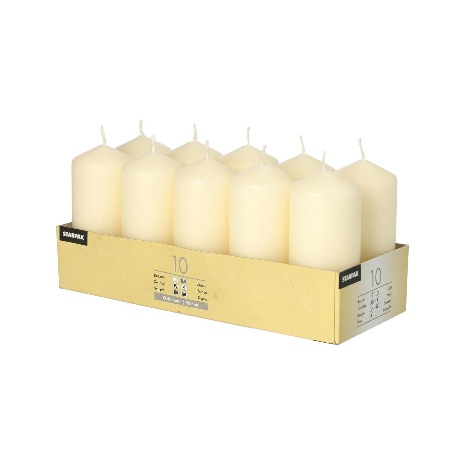 PAPSTAR Stumpenkerzen 9 cm creme