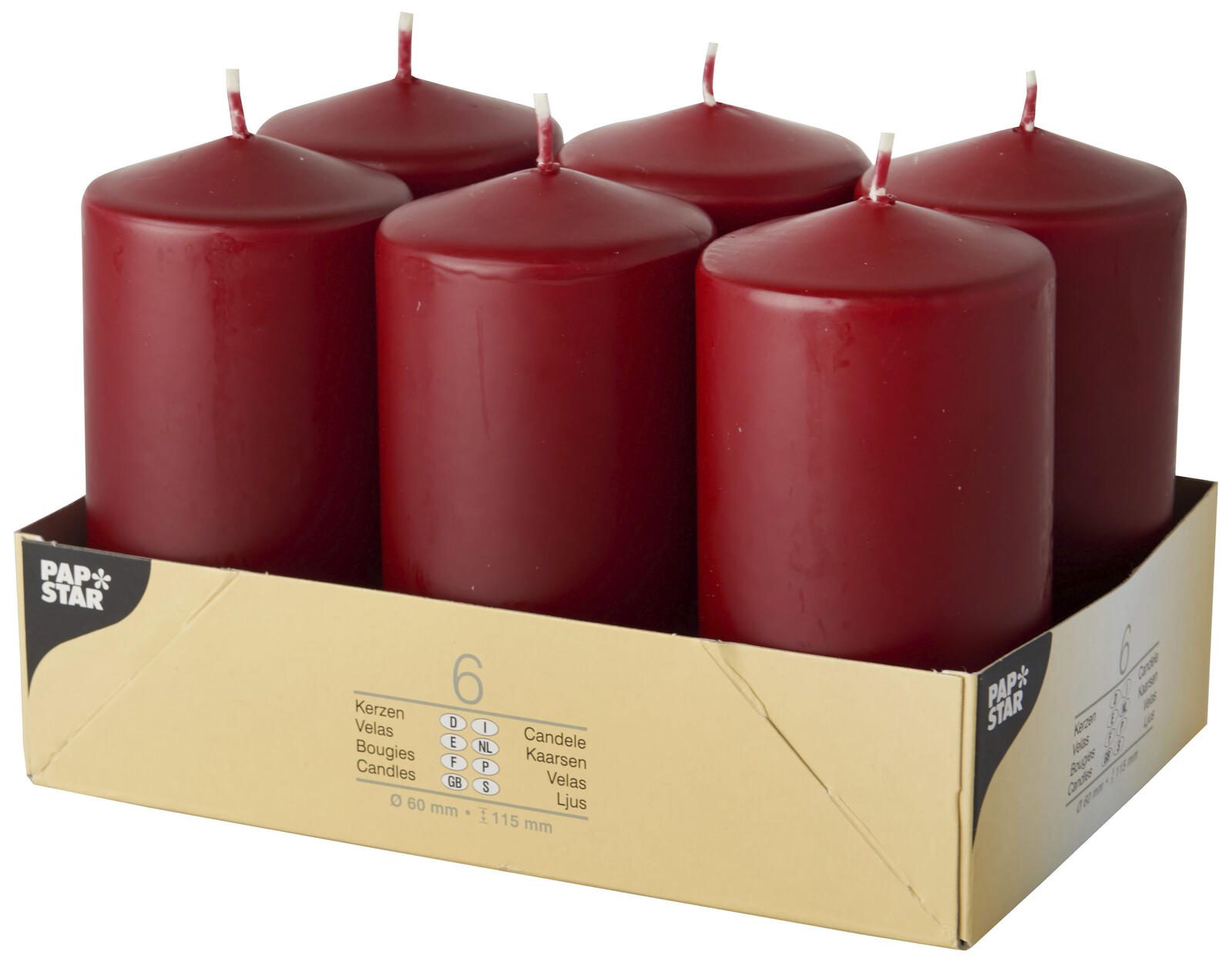 PAPSTAR Stumpenkerze 11.5 cm bordeaux