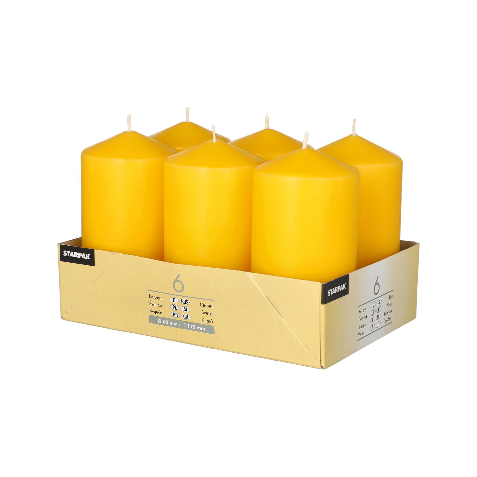 PAPSTAR Stumpenkerze 11.5 cm goldgelb