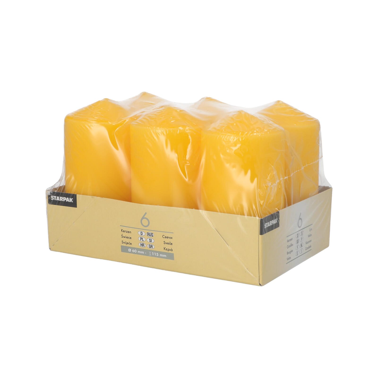 PAPSTAR Stumpenkerze 11.5 cm goldgelb