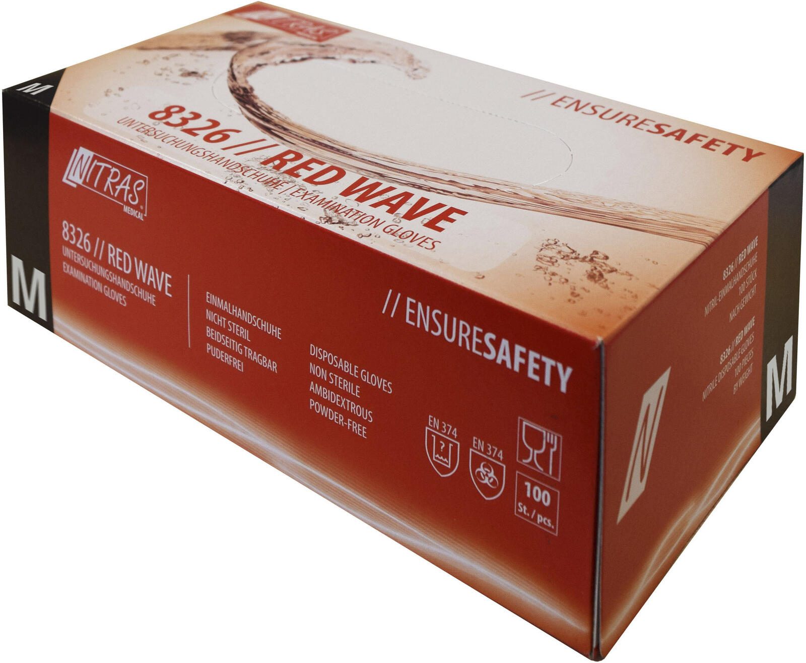 NITRAS® Einmalhandschuhe RED WAVE M rot