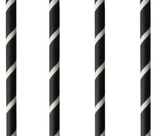 PAPSTAR Strohhalme pure schwarz, weiß