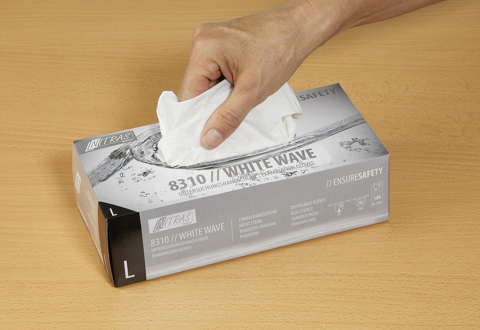 NITRAS® Einmalhandschuhe WHITE WAVE L weiß