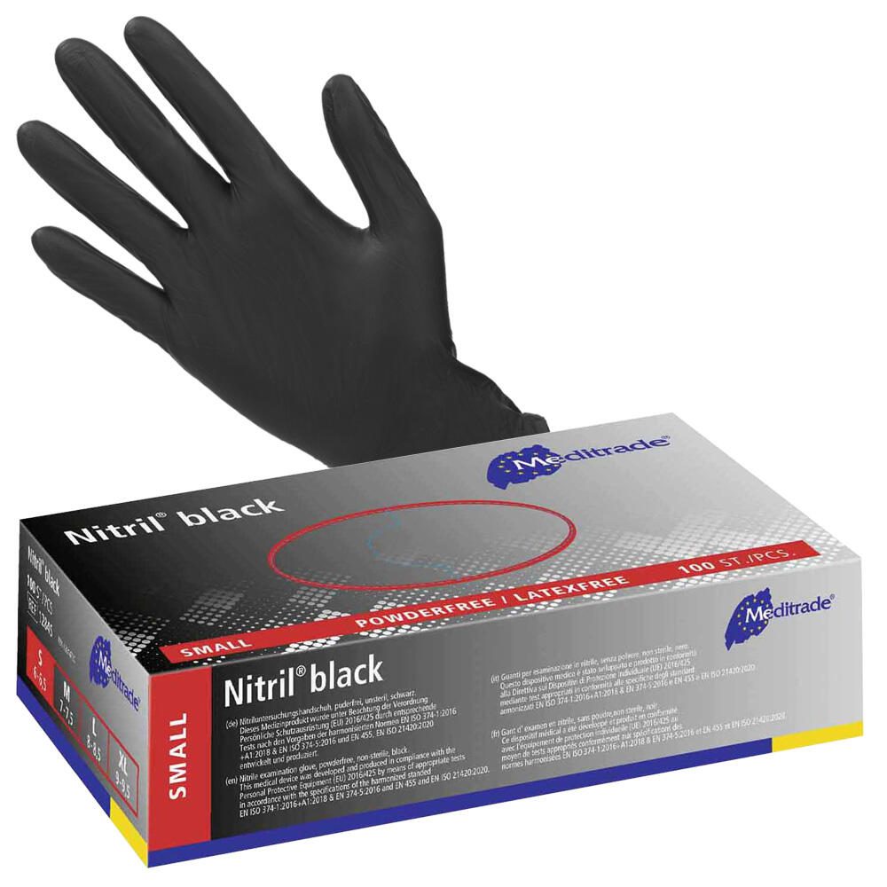 Meditrade® Einmalhandschuhe Nitril® black S schwarz