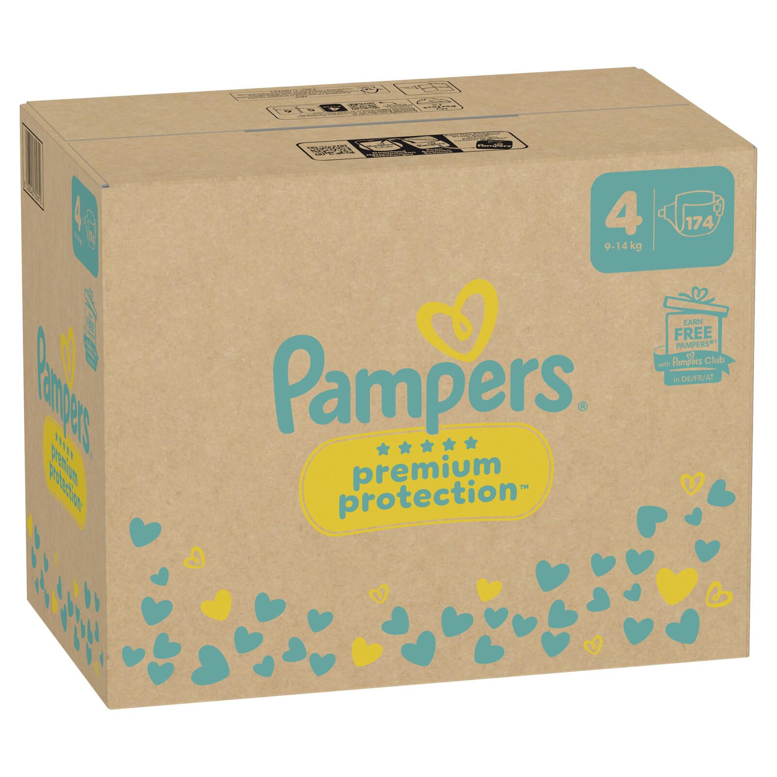 Pampers® Windeln Premium Protection Größe 4 (9-14kg) für Babys und Kleinkinder (4-18 Monate)