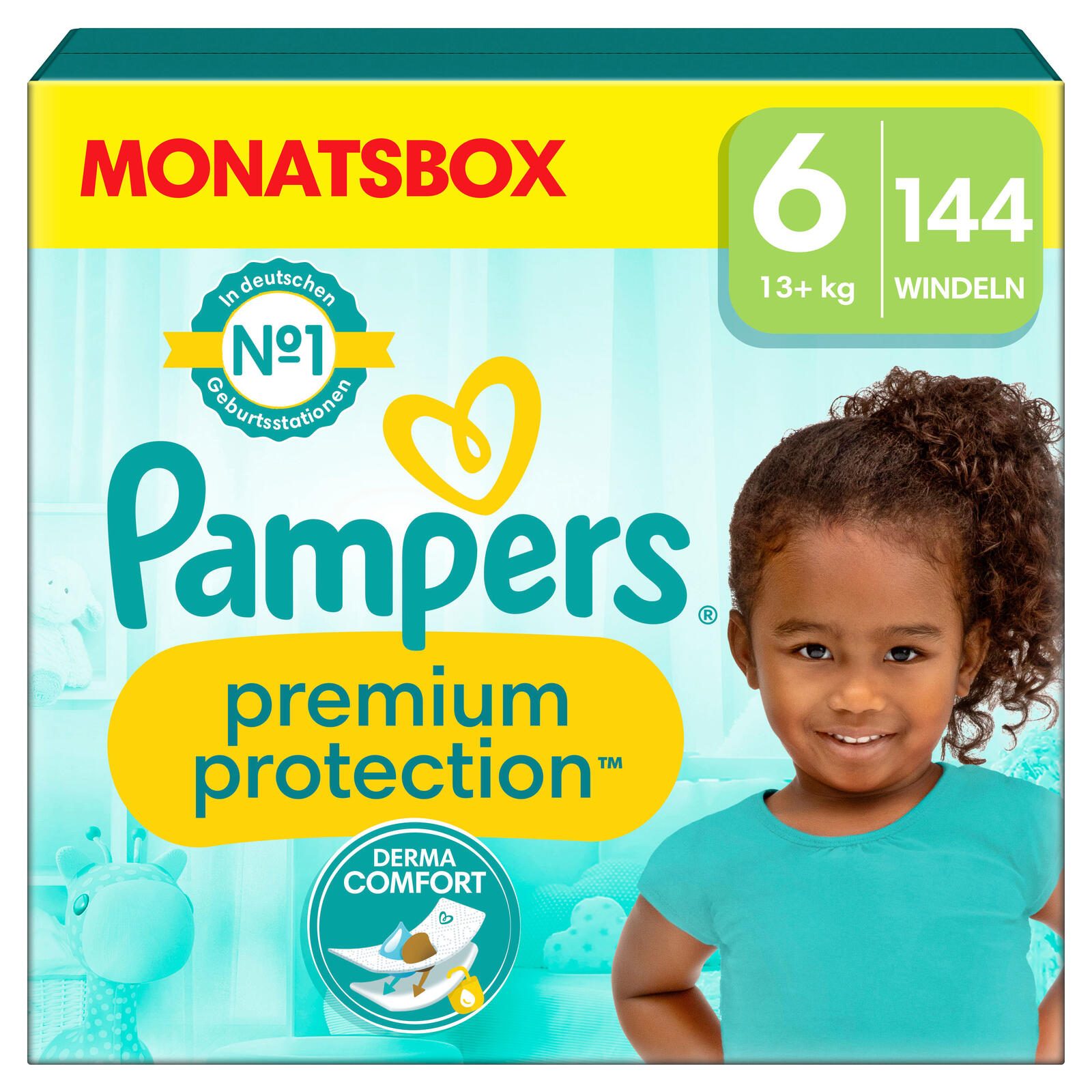 Pampers® Windeln Premium Protection Größe 6 (13+kg) für Kids und Teens (4-12 Jahre)