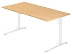 HAMMERBACHER höhenverstellbarer Schreibtisch VXB16/3/WW ahorn, weiß