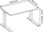 HAMMERBACHER höhenverstellbarer Schreibtisch VXB12/3/WW ahorn, weiß