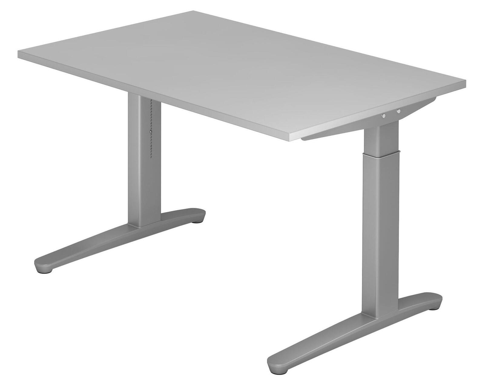 HAMMERBACHER höhenverstellbarer Schreibtisch VXB12/5/SS lichtgrau, silber