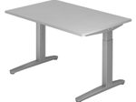 HAMMERBACHER höhenverstellbarer Schreibtisch VXB12/5/SS lichtgrau, silber