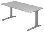 HAMMERBACHER höhenverstellbarer Schreibtisch VXB16/5/SS lichtgrau, silber