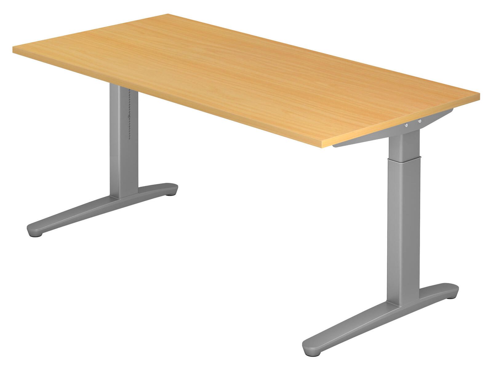 HAMMERBACHER höhenverstellbarer Schreibtisch VXB16/6/SS buche, silber