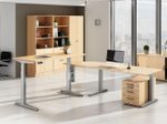 HAMMERBACHER höhenverstellbarer Schreibtisch VXB19/6/SS buche, silber