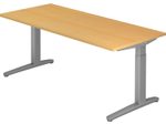 HAMMERBACHER höhenverstellbarer Schreibtisch VXB19/6/SS buche, silber