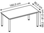 HAMMERBACHER höhenverstellbarer Schreibtisch VHS16/W/S weiß