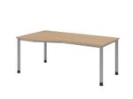 HAMMERBACHER VHS18/E/S höhenverstellbarer Schreibtisch 68,5 - 81 cm Silber / silber