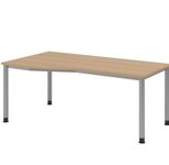 HAMMERBACHER VHS18/E/S höhenverstellbarer Schreibtisch 68,5 - 81 cm Silber / silber