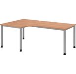 HAMMERBACHER VHS82/N/S höhenverstellbarer Schreibtisch 68,5 - 81 cm nussbaum / silber