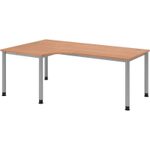HAMMERBACHER VHS82/N/S höhenverstellbarer Schreibtisch 68,5 - 81 cm nussbaum / silber
