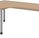 HAMMERBACHER VHS82/E/S höhenverstellbarer Schreibtisch 68,5 - 81 cm eiche / silber