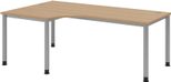 HAMMERBACHER VHS82/E/S höhenverstellbarer Schreibtisch 68,5 - 81 cm eiche / silber