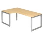 HAMMERBACHER VRS82/3/S höhenverstellbarer Schreibtisch 65 - 85 cm ahorn / silber
