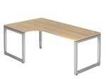 HAMMERBACHER VRS82/E/S höhenverstellbarer Schreibtisch 65 - 85 cm eiche / silber
