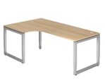 HAMMERBACHER VRS82/E/S höhenverstellbarer Schreibtisch 65 - 85 cm eiche / silber