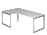 HAMMERBACHER VRS82/5/S höhenverstellbarer Schreibtisch 65 - 85 cm lichtgrau / silber