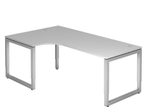 HAMMERBACHER VRS82/5/S höhenverstellbarer Schreibtisch 65 - 85 cm lichtgrau / silber