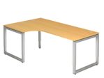 HAMMERBACHER VRS82/6/S höhenverstellbarer Schreibtisch 65 - 85 cm buche / silber