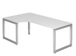 HAMMERBACHER VRS82/W/S höhenverstellbarer Schreibtisch 65 - 85 cm weiß / silber