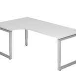 HAMMERBACHER VRS82/W/S höhenverstellbarer Schreibtisch 65 - 85 cm weiß / silber