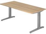 HAMMERBACHER höhenverstellbarer Schreibtisch VXB19/E/SS eiche, silber