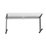 HAMMERBACHER höhenverstellbarer Schreibtisch VXB2E/5/SS lichtgrau, silber