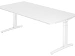 HAMMERBACHER höhenverstellbarer Schreibtisch VXB2E/W/WW weiß