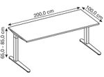 HAMMERBACHER höhenverstellbarer Schreibtisch VXB2E/3/WW ahorn, weiß