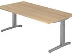 HAMMERBACHER höhenverstellbarer Schreibtisch VXB2E/E/SS eiche, silber
