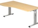 HAMMERBACHER VOS18/3/S höhenverstellbarer Schreibtisch 65 - 85 cm ahorn / silber