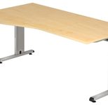 HAMMERBACHER VOS18/3/S höhenverstellbarer Schreibtisch 65 - 85 cm ahorn / silber